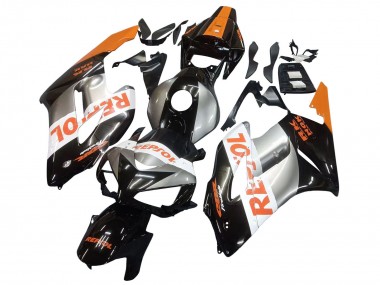 Meilleurs Carénages Moto Honda CBR1000RR 2004-2005 - Orange Argent Noir Brillant Repsol