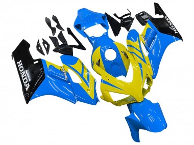 Meilleurs Carénages Moto Honda CBR1000RR 2004-2005 - Bleu Jaune Noir Brillant