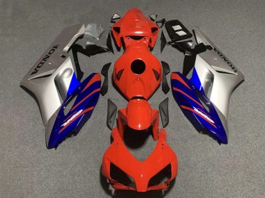 Meilleurs Carénages Moto Honda CBR1000RR 2004-2005 - Argent Bleu Rouge Bande