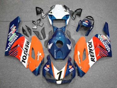 Meilleurs Carénages Moto Honda CBR1000RR 2004-2005 - Orange Blanc Rouge Bleu Repsol