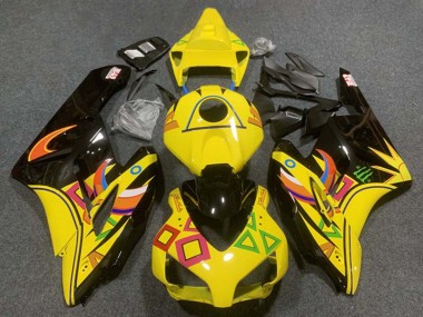 Meilleurs Carénages Moto Honda CBR1000RR 2004-2005 - Jaune Noir Brillant Orange