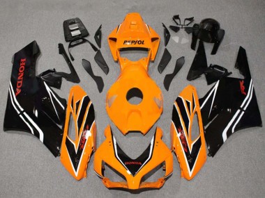Meilleurs Carénages Moto Honda CBR1000RR 2004-2005 - Orange Blanc Noir Brillant Bande