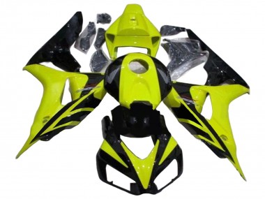 Meilleurs Carénages Moto Honda CBR1000RR 2006-2007 - Vert Noir Brillant Geometric