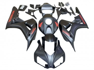Meilleurs Carénages Moto Honda CBR1000RR 2006-2007 - Noir Mat Rouge Décalque