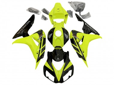 Meilleurs Carénages Moto Honda CBR1000RR 2006-2007 - Jaune Noir Brillant