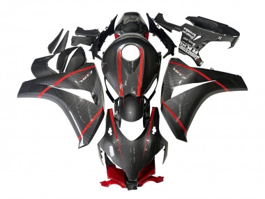 Meilleurs Carénages Moto Honda CBR1000RR 2008-2011 - Noir Fibre de Carbone Rouge
