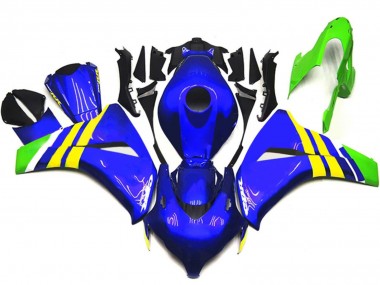 Meilleurs Carénages Moto Honda CBR1000RR 2008-2011 - Bleu Jaune Blanc Vert