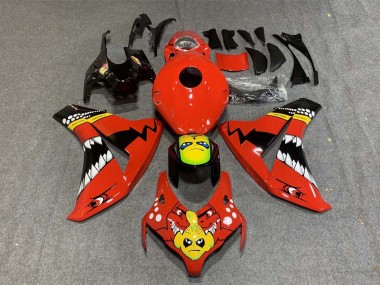 Meilleurs Carénages Moto Honda CBR1000RR 2008-2011 - Rouge Jaune Noir Brillant Requin