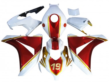 Meilleurs Carénages Moto Honda CBR1000RR 2008-2011 - Blanc Rouge Or 19