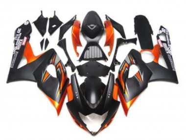 Meilleurs Carénages Moto Suzuki GSXR 1000 2005-2006 - Noir Brillant Noir Mat Noir Orange