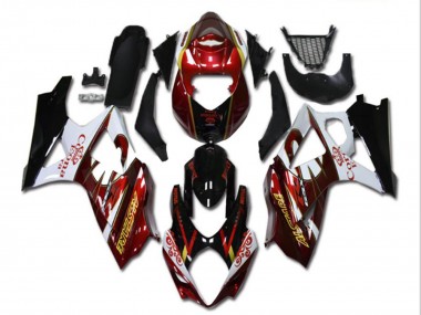 Meilleurs Carénages Moto Suzuki GSXR 1000 2007-2008 - Rouge Blanc Noir Corona