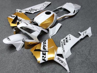 Meilleurs Carénages Moto Honda CBR600RR 2003-2004 - Blanc Or Noir Repsol