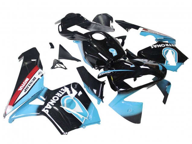 Carénages Moto Honda CBR600RR 2003-2004 - Bleu Clair Rouge Noir Brillant Dunlop