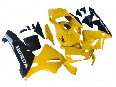Meilleurs Carénages Moto Honda CBR600RR 2003-2004 - Jaune Noir Brillant