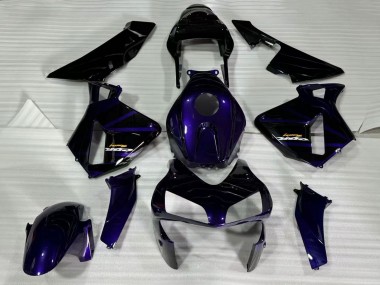 Meilleurs Carénages Moto Honda CBR600RR 2003-2004 - Bleu Foncé Noir Brillant
