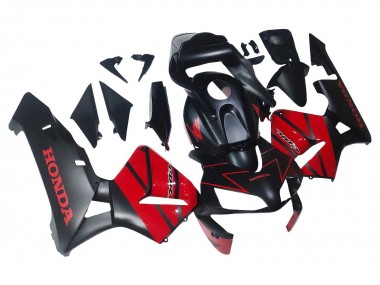 Meilleurs Carénages Moto Honda CBR600RR 2003-2004 - Rouge Noir Brillant Noir Mat