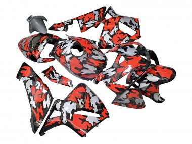 Meilleurs Carénages Moto Honda CBR600RR 2005-2006 - Noir Rouge Gris Camouflage