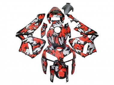Meilleurs Carénages Moto Honda CBR600RR 2005-2006 - Noir Rouge Gris Camouflage