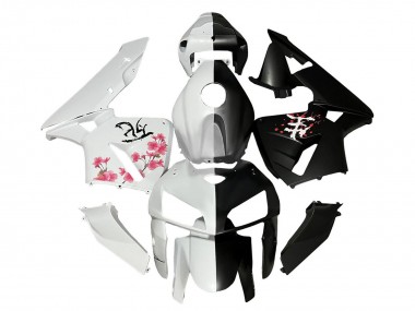 Meilleurs Carénages Moto Honda CBR600RR 2005-2006 - Noir Blanc Fleur de cerisier