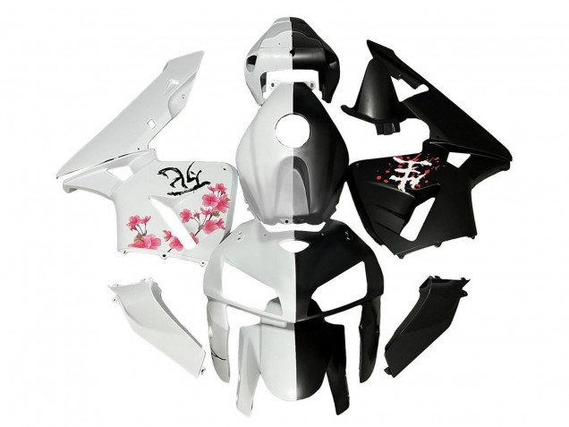 Carénages Moto Honda CBR600RR 2005-2006 - Noir Blanc Fleur de cerisier