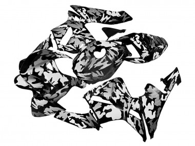Meilleurs Carénages Moto Honda CBR600RR 2005-2006 - Noir Blanc Gris Camouflage