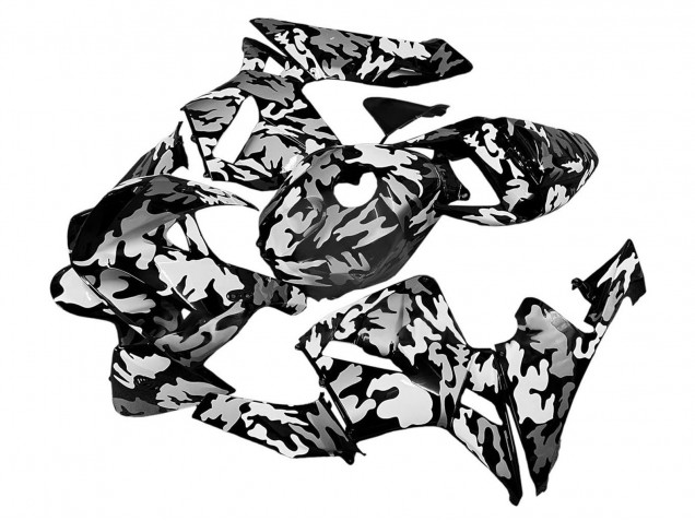 Carénages Moto Honda CBR600RR 2005-2006 - Noir Blanc Gris Camouflage