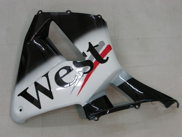 Carénages Moto Honda CBR600RR 2005-2006 - Noir Brillant Blanc West