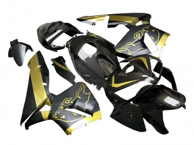 Meilleurs Carénages Moto Honda CBR600RR 2005-2006 - Noir Or Fibre de Carbone