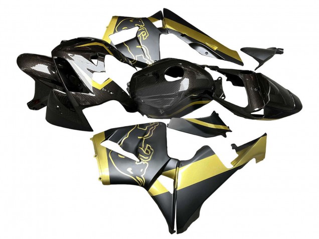 Carénages Moto Honda CBR600RR 2005-2006 - Noir Or Fibre de Carbone