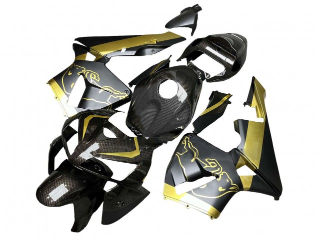 Carénages Moto Honda CBR600RR 2005-2006 - Noir Or Fibre de Carbone