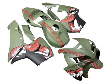 Meilleurs Carénages Moto Honda CBR600RR 2005-2006 - Vert Rouge Requin