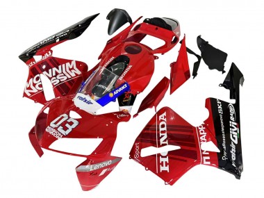 Meilleurs Carénages Moto Honda CBR600RR 2005-2006 - Rouge Noir Valsir 03