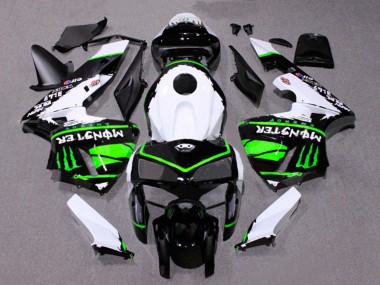Meilleurs Carénages Moto Honda CBR600RR 2005-2006 - Blanc Noir Vert Monstre