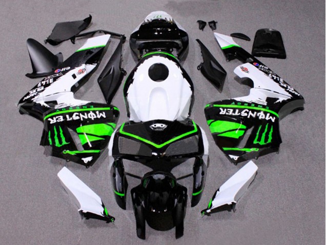 Carénages Moto Honda CBR600RR 2005-2006 - Blanc Noir Vert Monstre