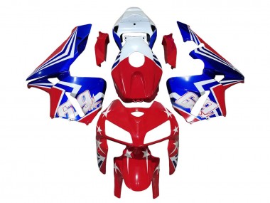 Meilleurs Carénages Moto Honda CBR600RR 2005-2006 - Rouge Blanc Bleu 69
