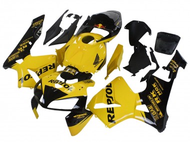 Meilleurs Carénages Moto Honda CBR600RR 2005-2006 - Jaune Noir Repsol
