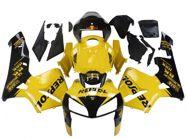 Carénages Moto Honda CBR600RR 2005-2006 - Jaune Noir Repsol