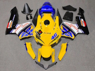 Meilleurs Carénages Moto Honda CBR600RR 2005-2006 - Jaune Bleu Blanc Nastro Azzurro 46