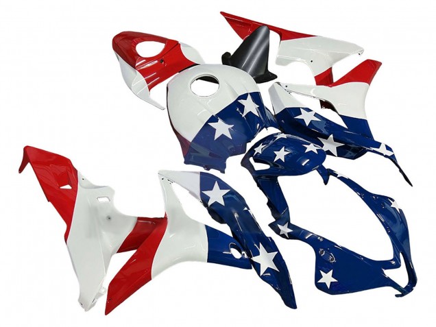 Carénages Moto Honda CBR600RR 2007-2008 - Blanc Bleu Rouge Étoile
