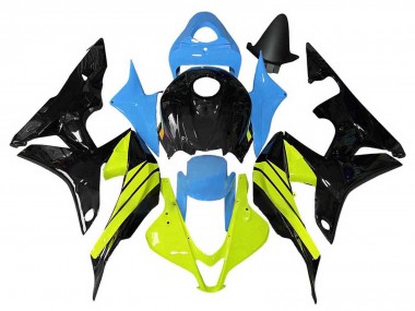 Meilleurs Carénages Moto Honda CBR600RR 2007-2008 - Bleu Jaune Noir Brillant
