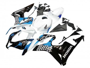 Meilleurs Carénages Moto Honda CBR600RR 2007-2008 - Blanc Bleu Clair Noir Brillant