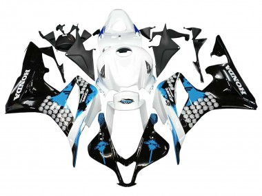 Meilleurs Carénages Moto Honda CBR600RR 2007-2008 - Blanc Bleu Clair Noir Brillant