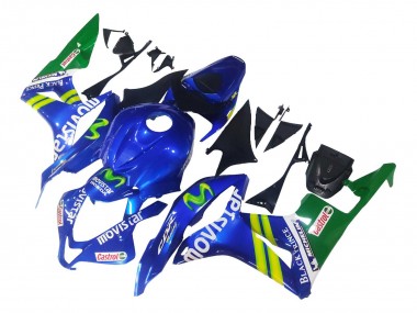 Meilleurs Carénages Moto Honda CBR600RR 2007-2008 - Bleu Vert MoviStar Castrol