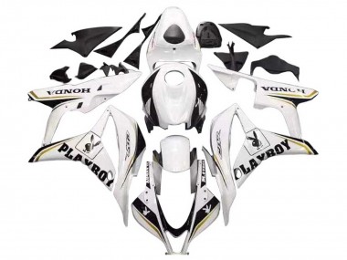 Meilleurs Carénage Moto Honda CBR600RR 2007-2008 - Blanc Or Noir Brillant Playboy