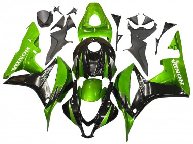 Meilleurs Kits Carénage Moto Honda CBR600RR 2007-2008 - Vert Noir Brillant