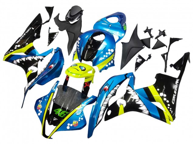 Carénages Moto Honda CBR600RR 2007-2008 - Vert Jaune Noir Brillant Requin 46