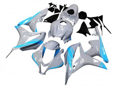Meilleurs Carénages Moto Honda CBR600RR 2007-2008 - Gris Brillant Bleu Clair