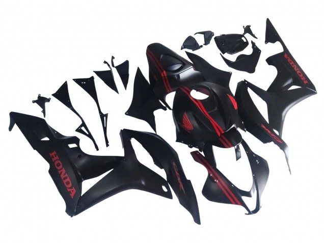 Carénages Moto Honda CBR600RR 2007-2008 - Noir Mat Rouge