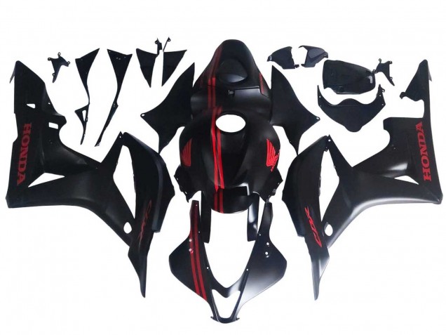 Carénages Moto Honda CBR600RR 2007-2008 - Noir Mat Rouge