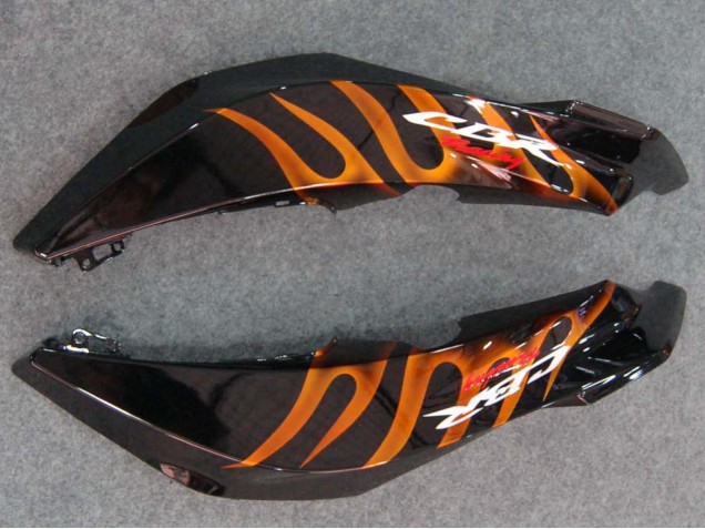 Carénages Moto Honda CBR600RR 2007-2008 - Noir Brillant Orange Flamme